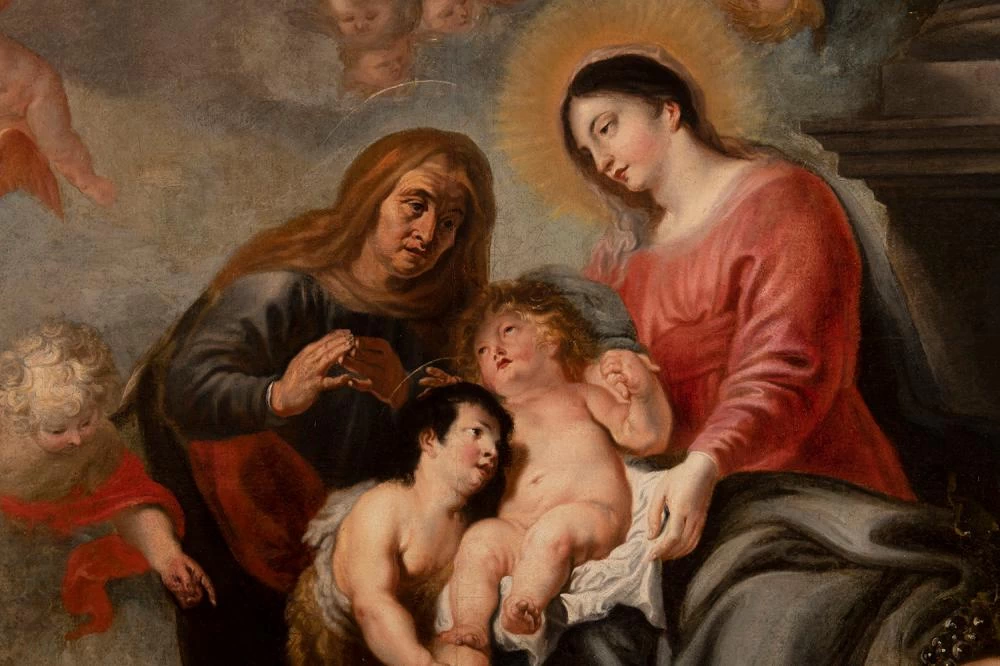 Elisabetta e Giovanni battista adorano i Bambino Gesù - dettaglio